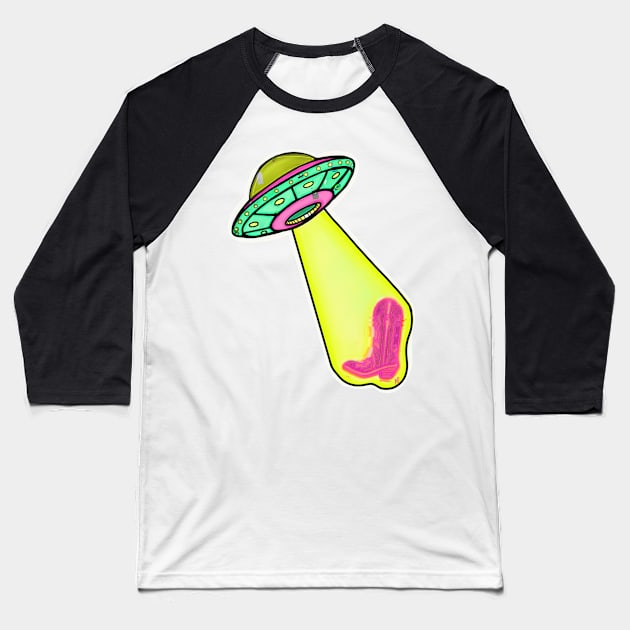 UFO Cowboy Baseball T-Shirt by ilikeyourhair